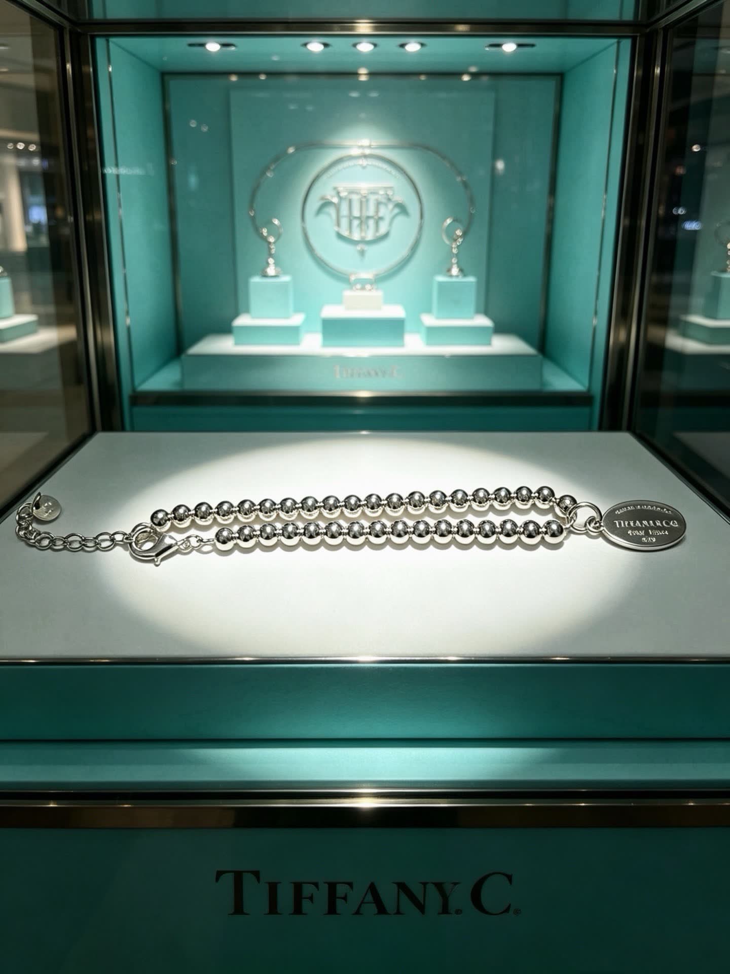 Tiffany & Co. Sterling Silver Bead Bracelet with Tag